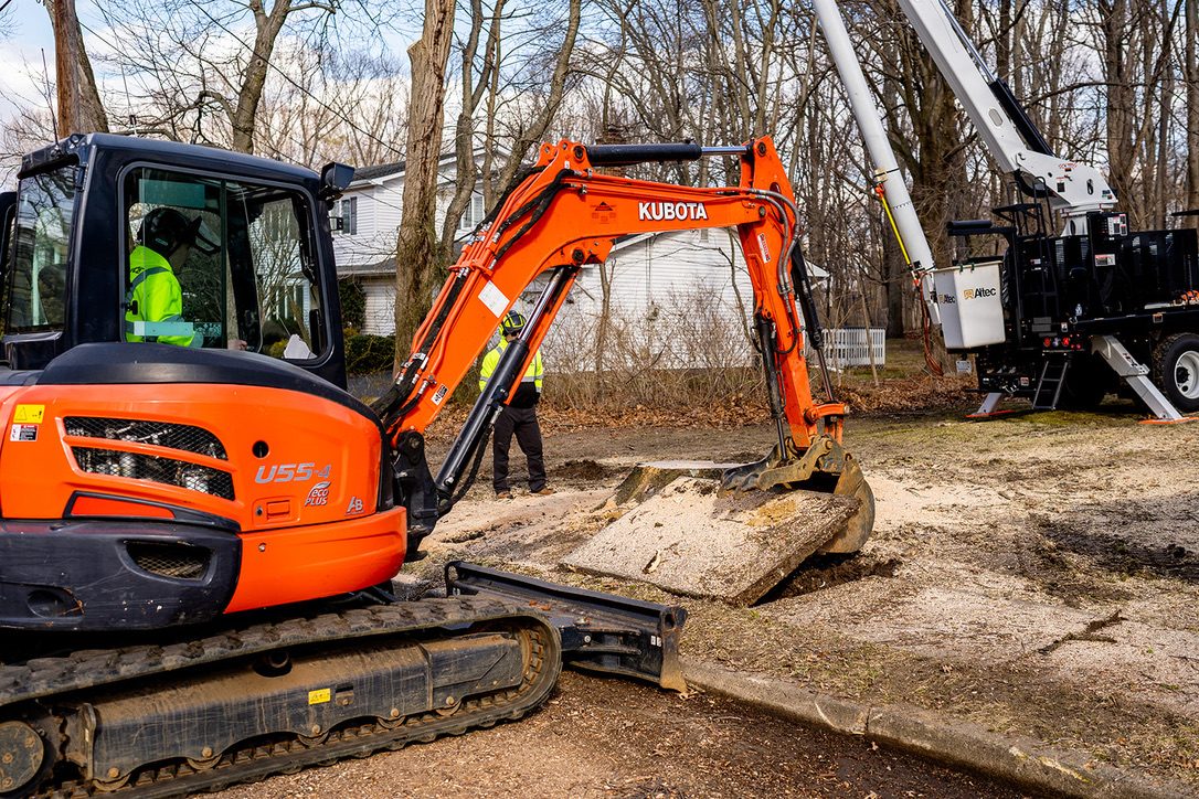 Kubota U55-4 excavator by Pro-Stump Tree Service